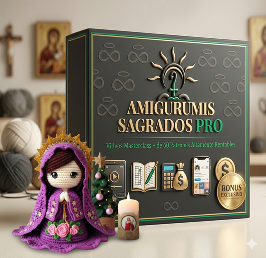 Amigurumis Sagrados Pro, clases en Video + 60 Patrones Altamente Rentables